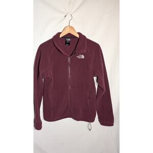 The North Face Womens Full Zip Fleece Jacket Sz M Bergundy Hiking Outdoors